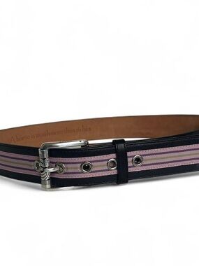 Ariat Women’s Pink, Purple & Green Striped Belt. 100% Leather, Handcrafted.